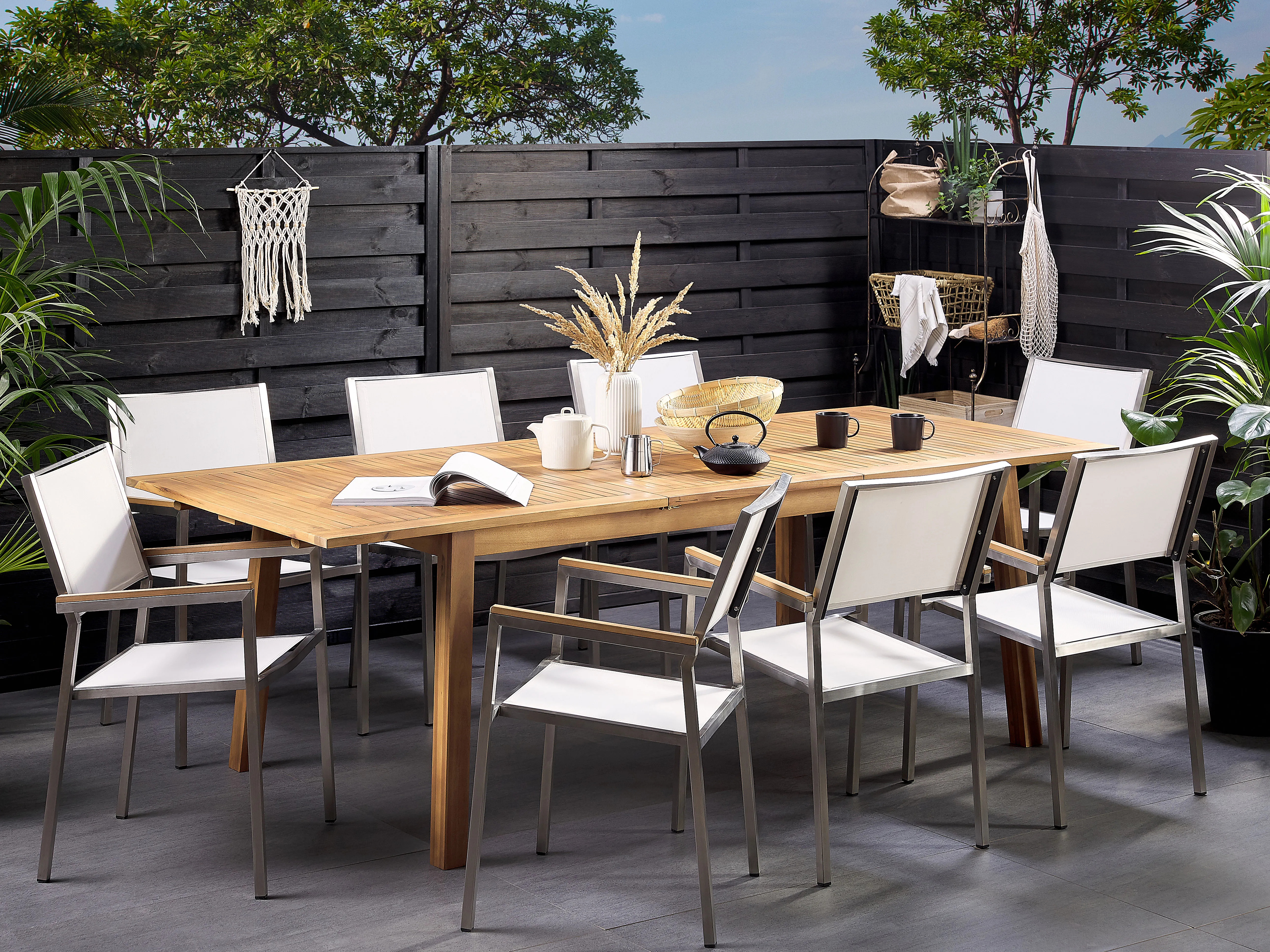 Uitschuifbare tuintafel CESANA 180/240 cm 100 cm Acaciahout Lichtbruin