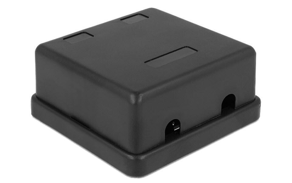 Gehäuse Keystone 2-fach, schwarzDient als Verteilerdose an der Wand oder in Gehäusen, schwarz
