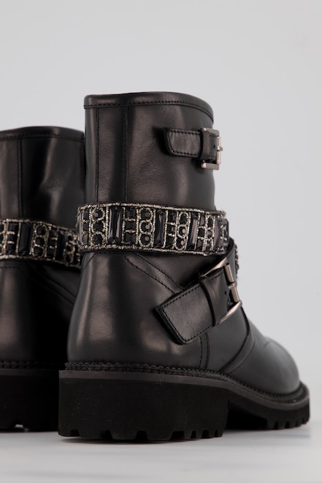Leder-Boots, Biker-Look, Nieten, Nappaleder, Weite H