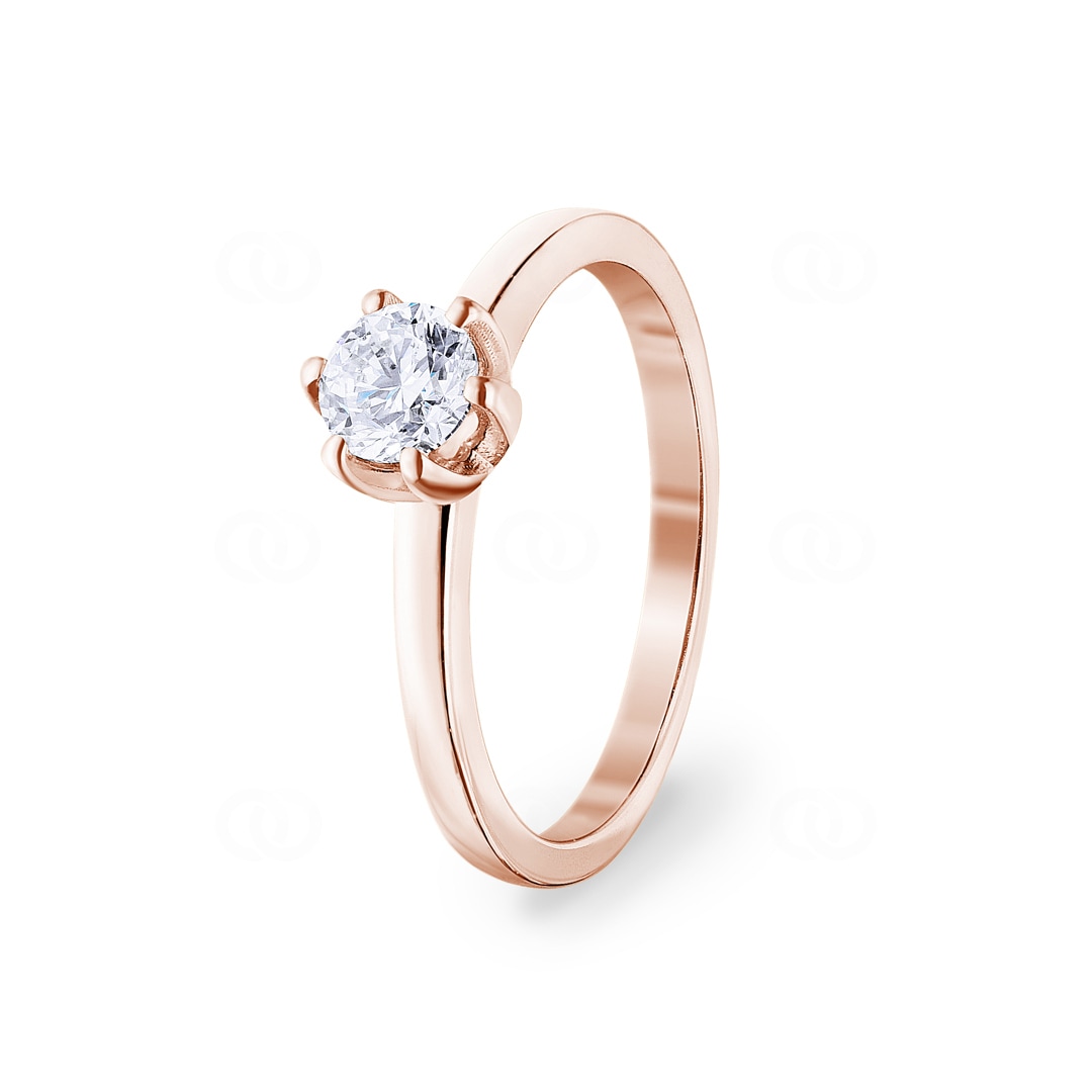 0.50 Karat GIA-Diamant Verlobungsring 750/18 K Roségold in 6-Griff