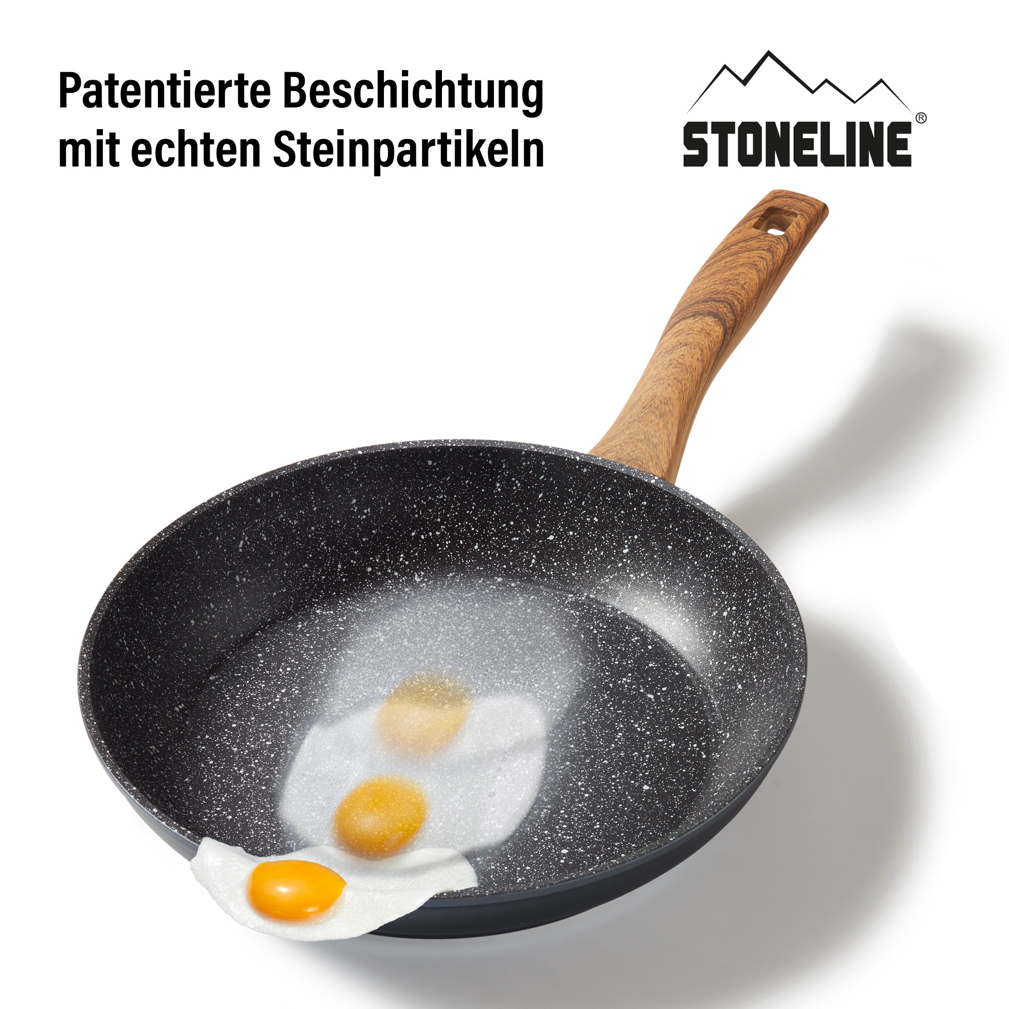 STONELINE® Back to Nature Bratpfanne 28 cm, Made in Germany, Induktion, antihaftbeschichtete Pfanne