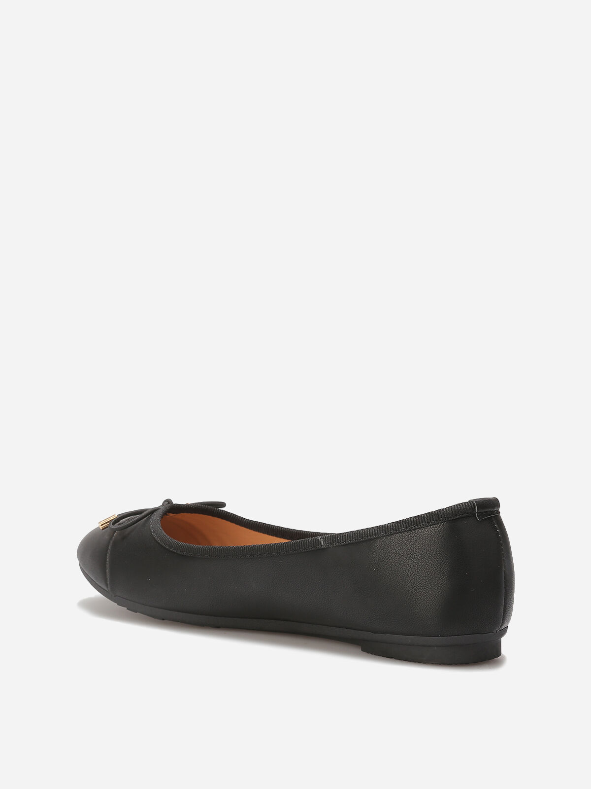 Ballerines en simili avec nœud- Noir