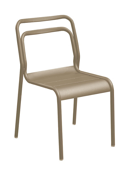 Chaise de jardin Eos empilable en Aluminium couleur Sable