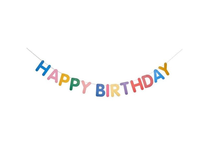 Rico Design Girlande Happy Birthday, Magic Rainbow 5 m, Meh Dekorative Papiergirlande zum Geburtstag