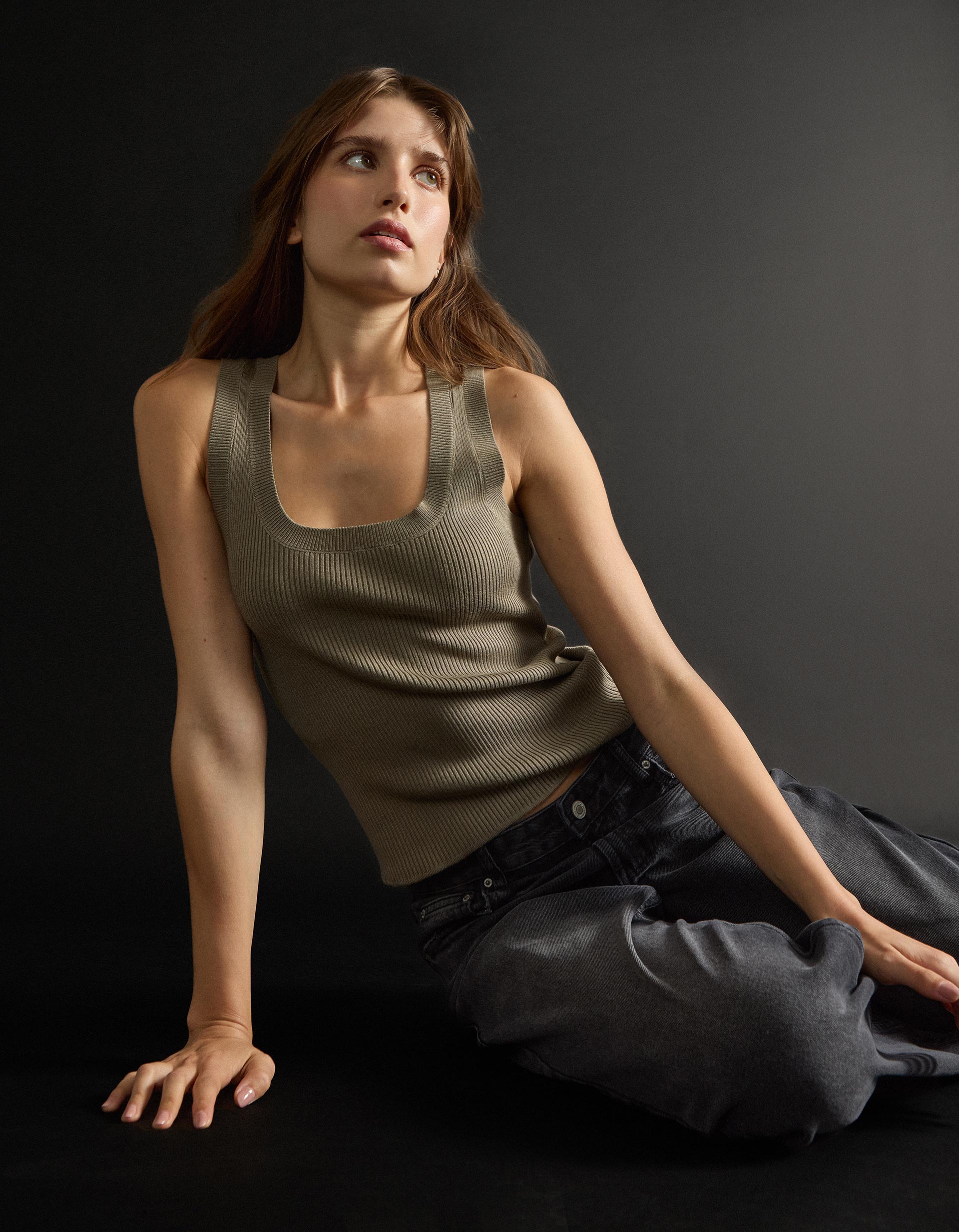 Top, Mulher, Verde Escuro