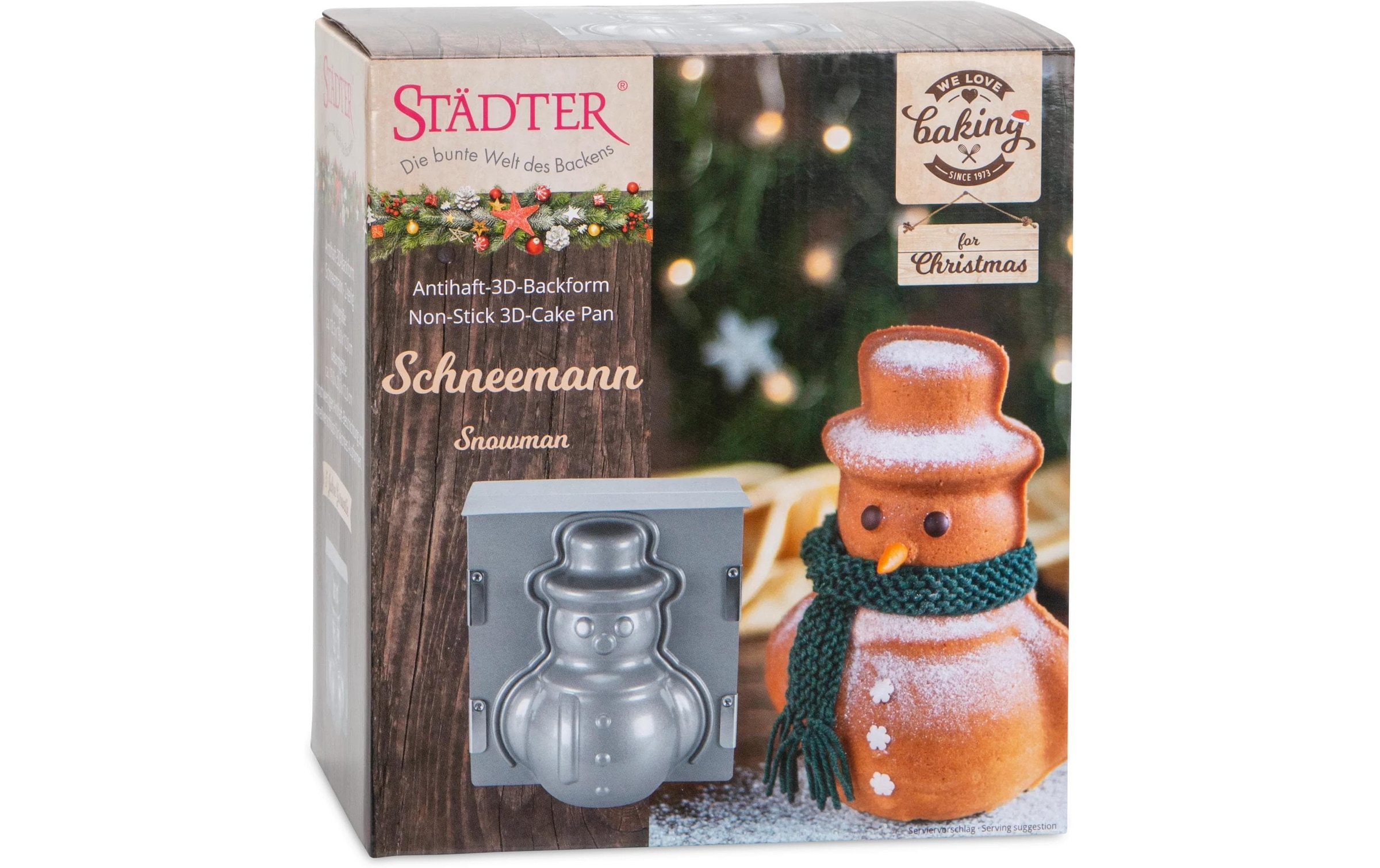 STÄDTER Backform »3D Schneemann 19 x 21 x 12 cm«