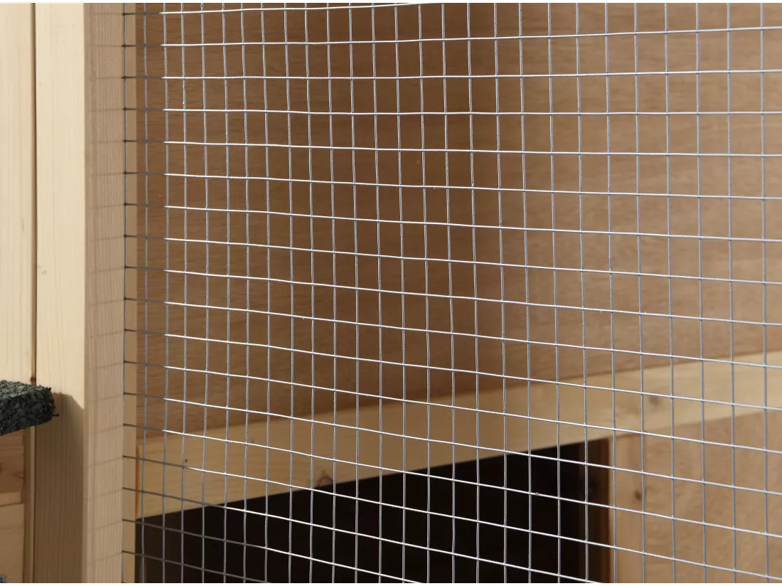 Poulailler en bois avec enclos - 8 poules - L. 201 x P.142 x H. 171 cm- Naturel - GALLUS