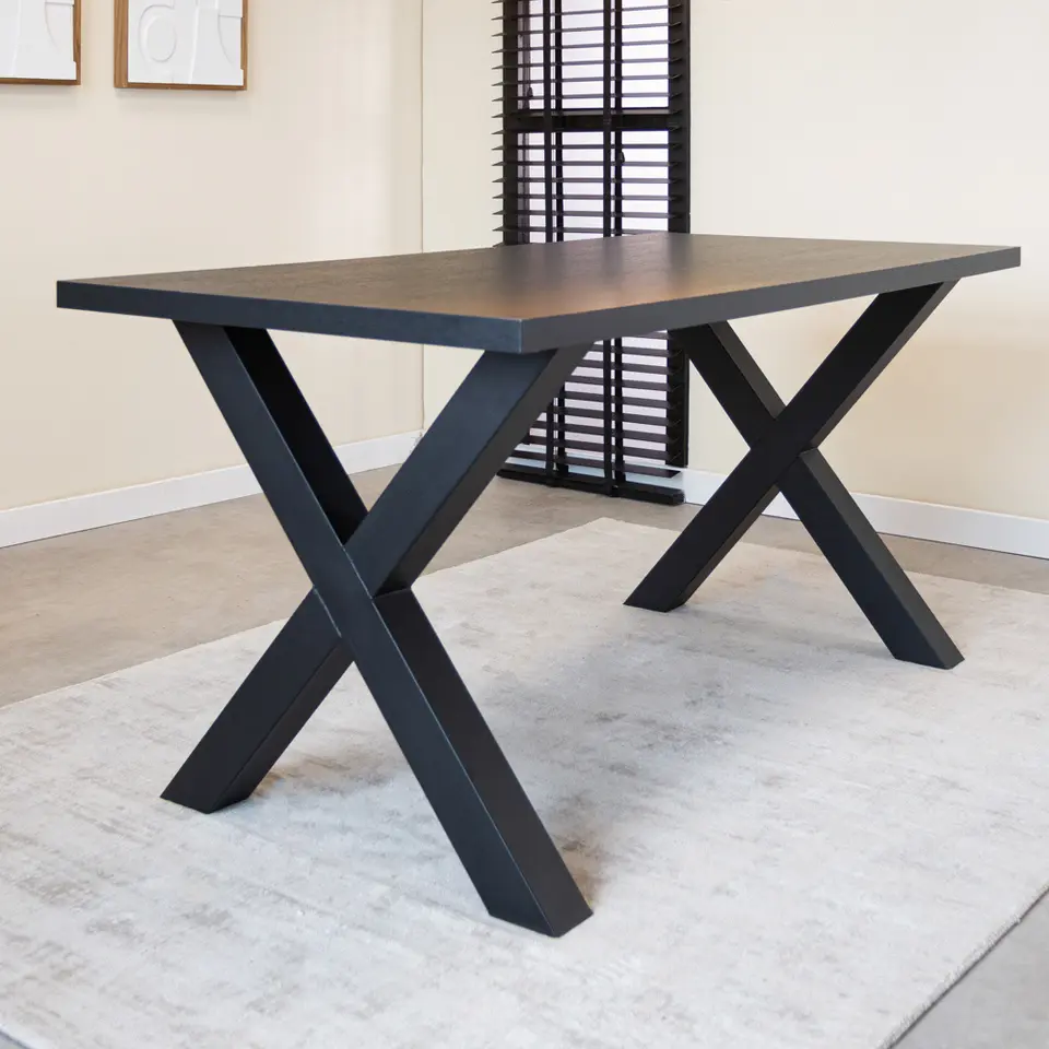 Tafelblad Lenzo zwart 190x100 cm - Melamine - Zwart