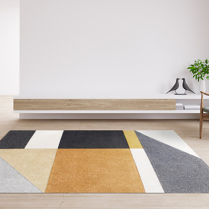 Tapis Sarah motif géométrique 150 x 200 cm gris