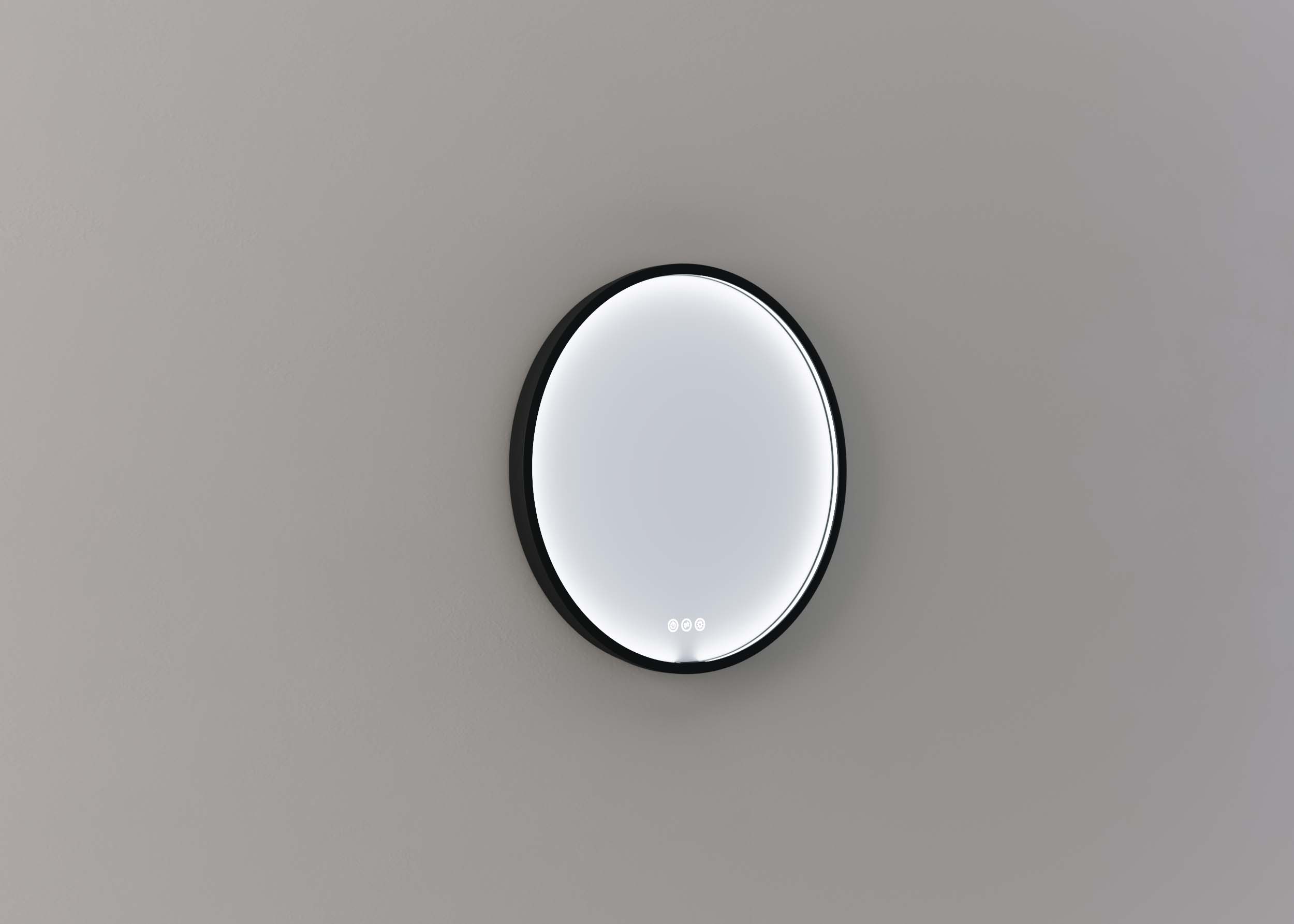 Thebalux M04 ronde spiegel 60cm met verlichting en verwarming mat zwart