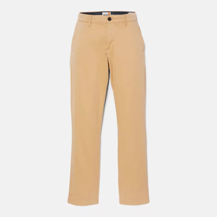 Pantalon chino en sergé extensible pour homme en jaune clair