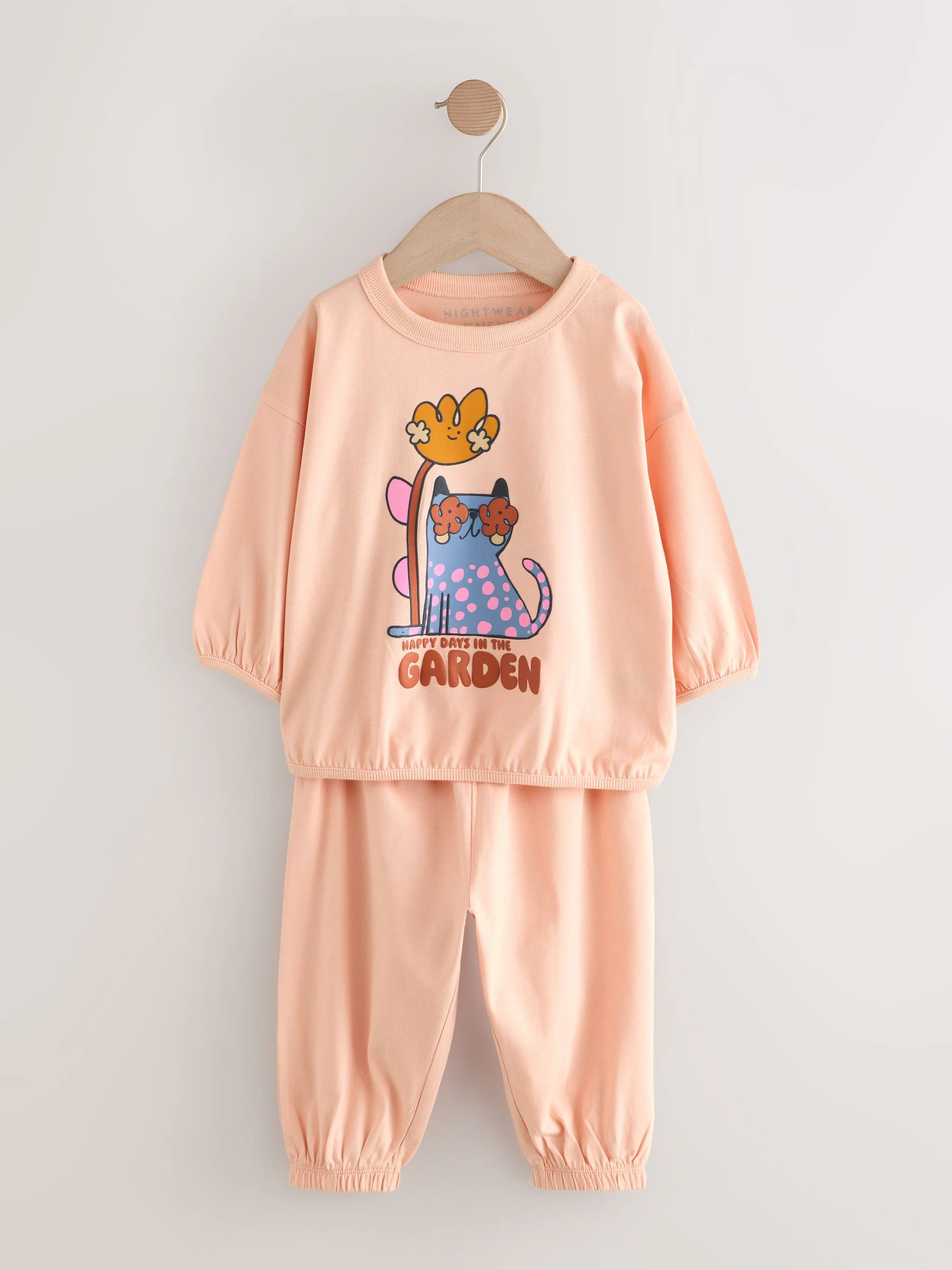 Roze/groen met figuurtjesprint - Joggingbroek pyjama's 3 stuks (9mnd-10jr)
