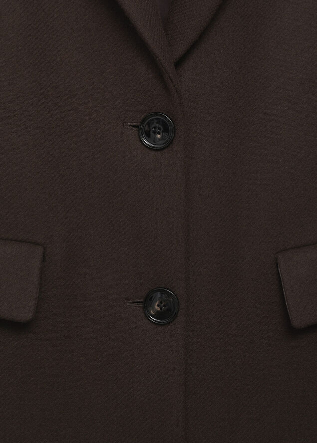 MANGO Structured wool coat Brown