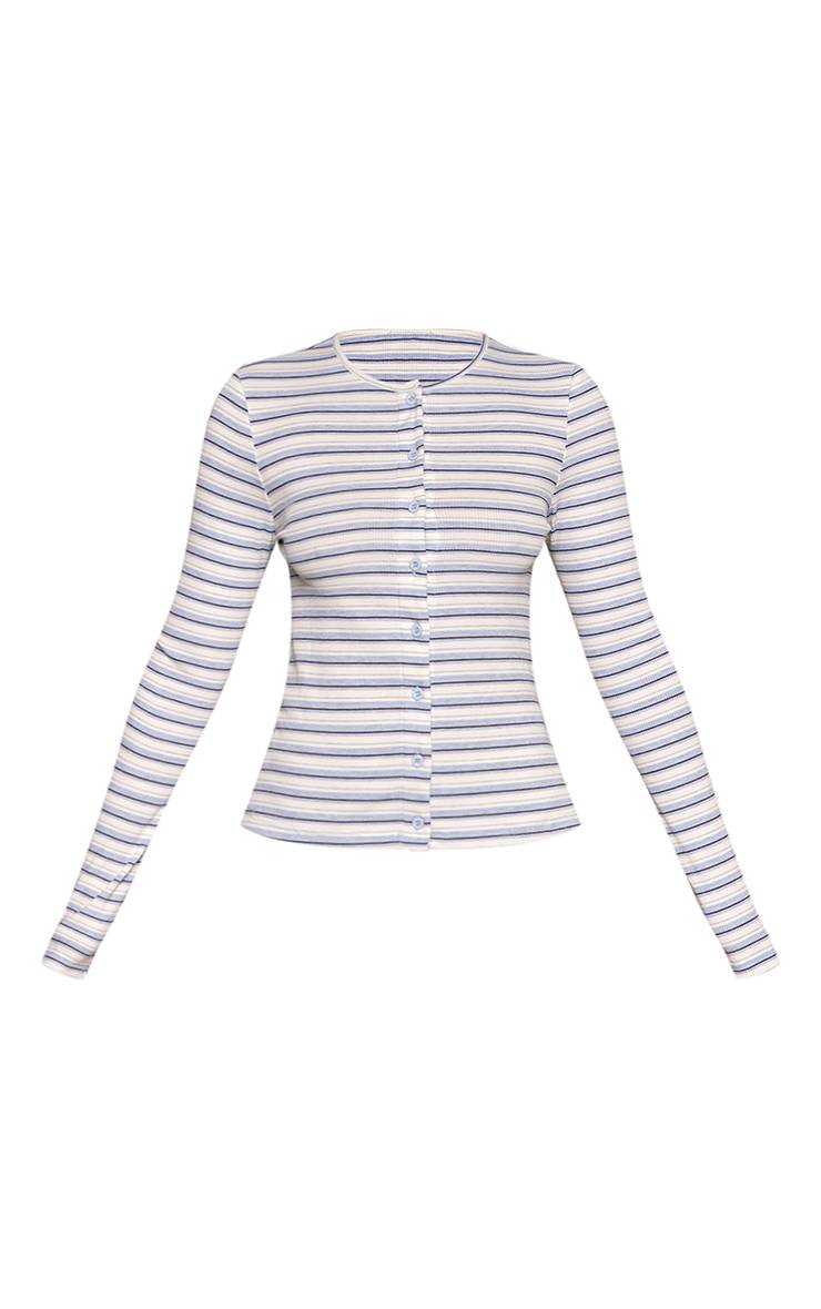 Gris Chiné Cardigan Court Côtelé À Rayures Avec Boutons - Ensemble Coordonné Petite