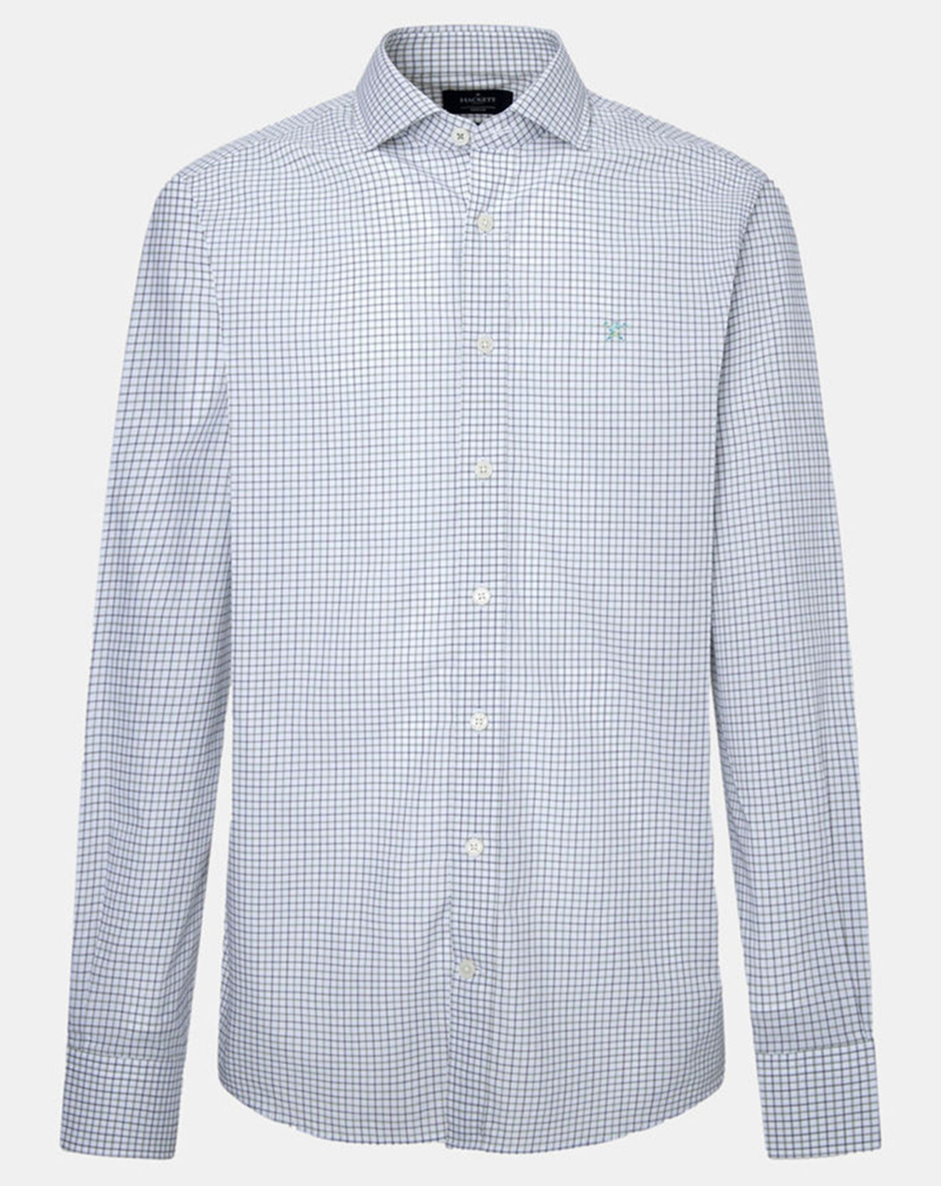 Hackett London Chemise Regular Fit vichy tricolore blanc/kaki