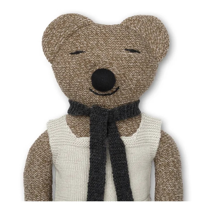 Ferm Living Kids Peluche ourson Roy en laine mérinos  | Marron