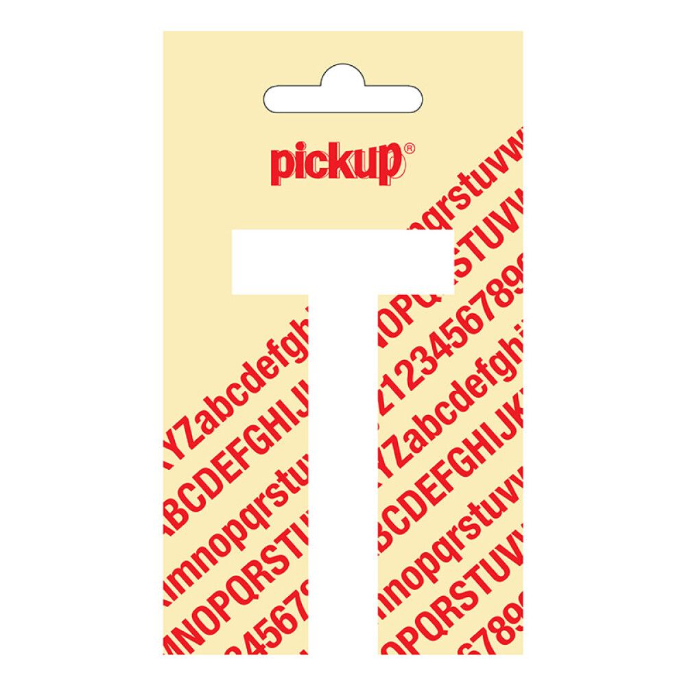 BOKSTAV PICKUP NOBEL T HVIT 90 MM SELVKLEBENDE