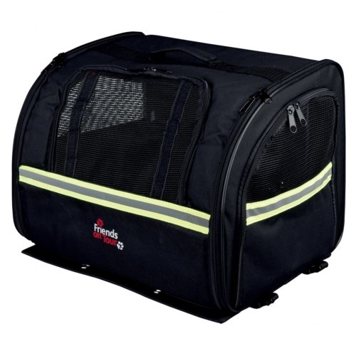 Cesta preta para bicicleta para cães