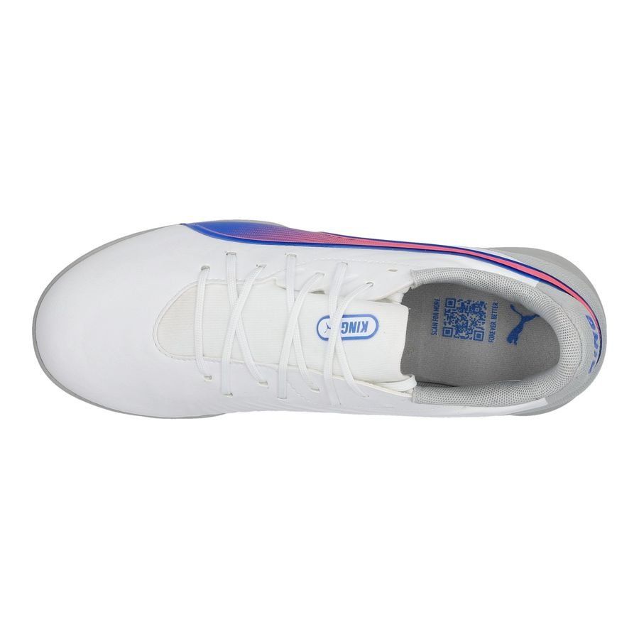 PUMA King Match TT Formula - Blanc/Bleu/Flat Light Gray Enfant