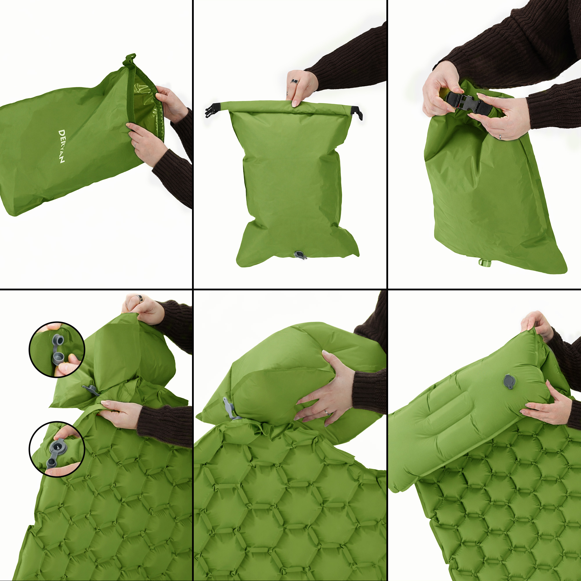Deryan Air Bed opblaasbaar luchtbed - Green