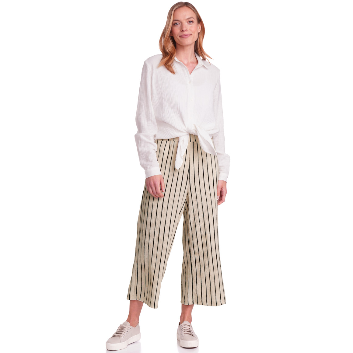 Gina Benotti Damen Culotte mit strukturiertem Material creme