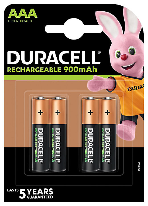 Pile rechargeable AAA (LR03) Duracell 900Mah, lot de 4