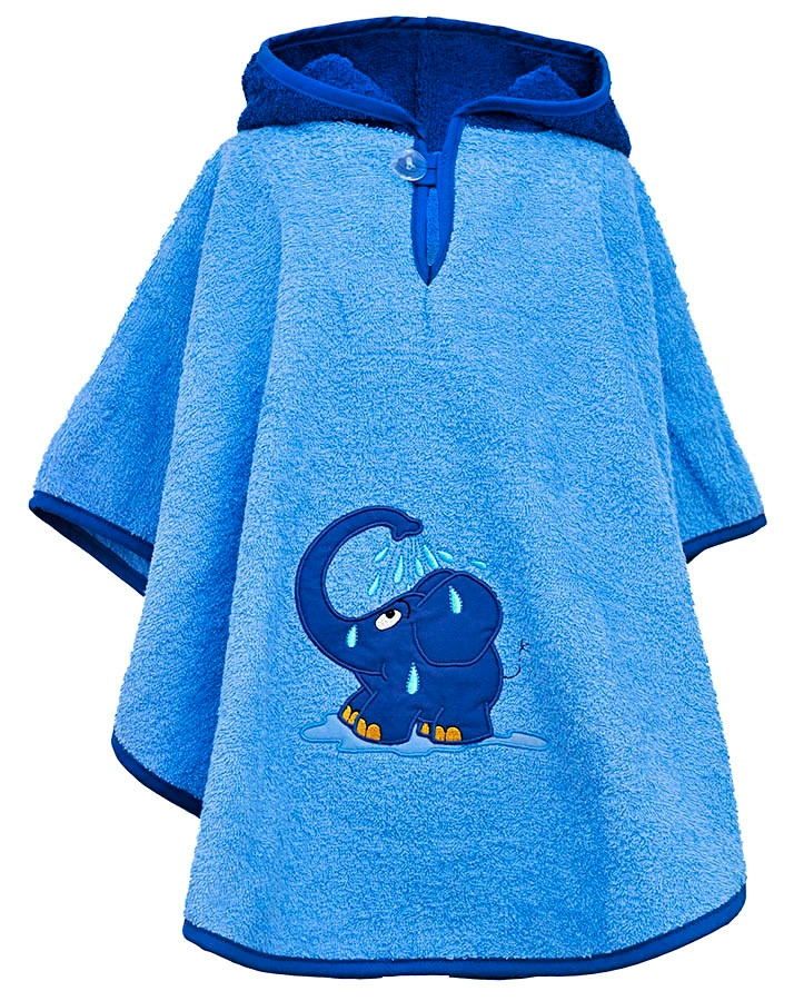 Badeponcho ELEFANT in blau