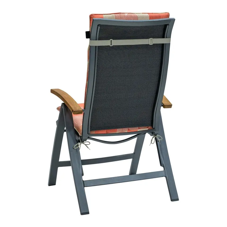 Madison - Tuinstoelkussen Hoge Rug Jacky terra - Ca. 120x50 cm - Set van 4