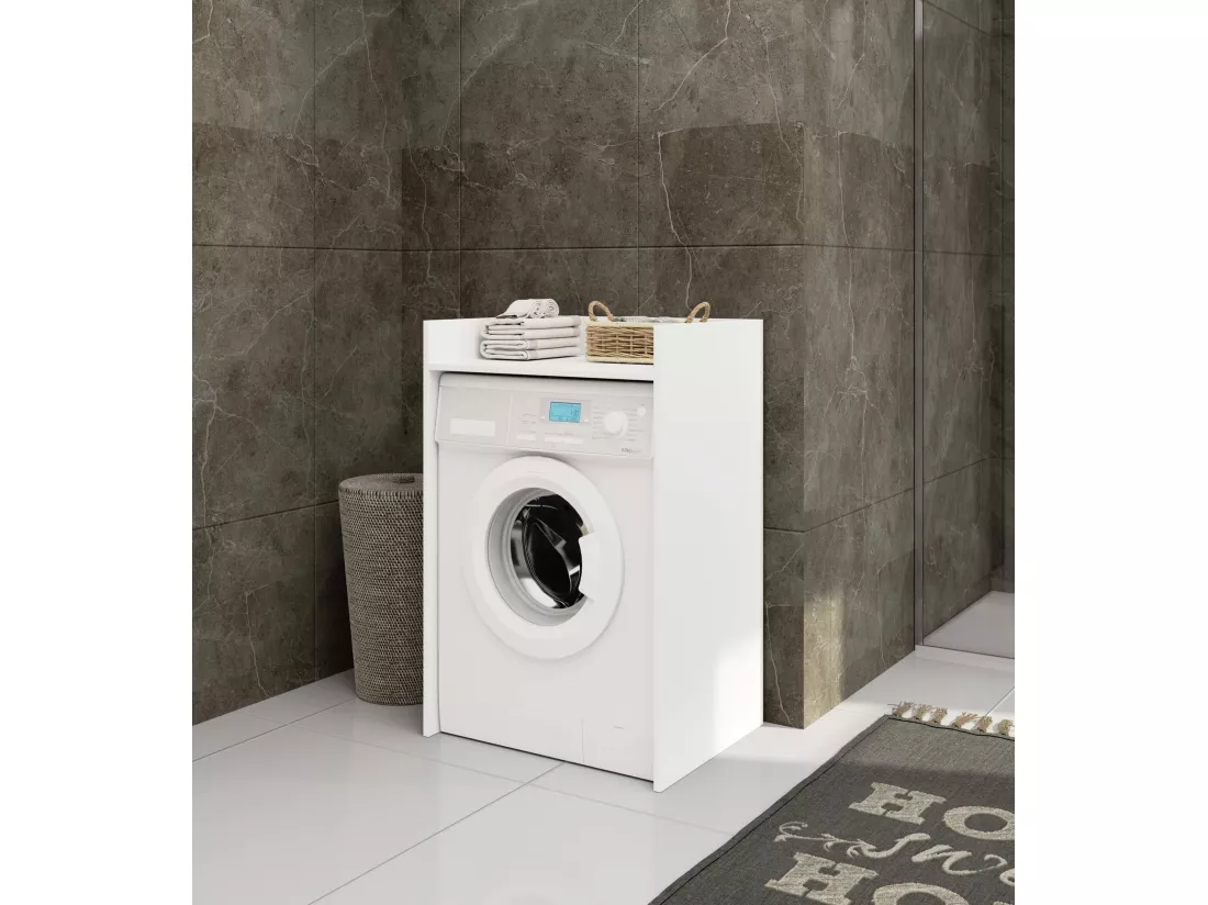 meuble machine a laver 64x50x98 cm 1 étagère blanc