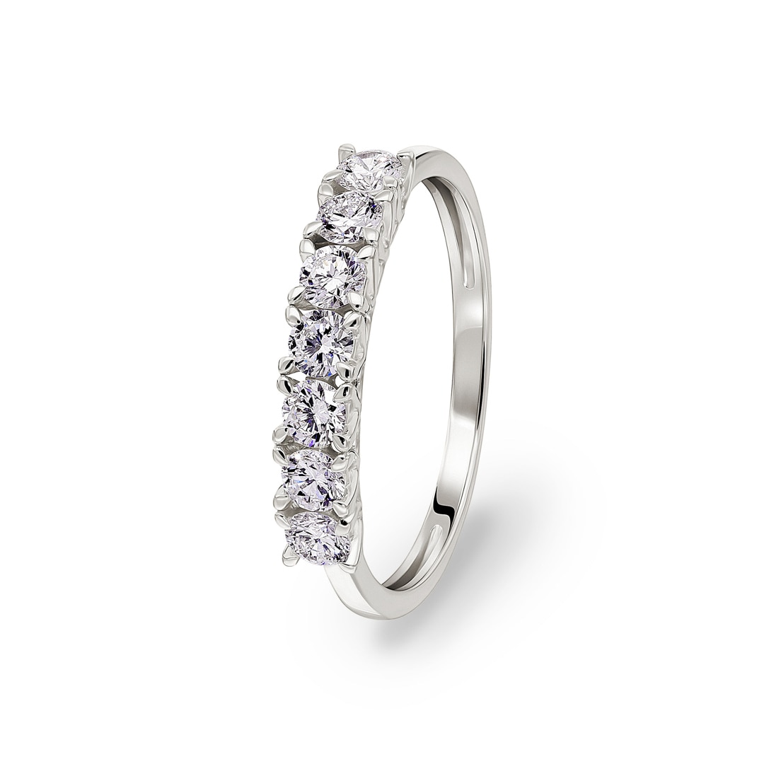 Mémoire Ring 375/9 K Weissgold mit Lab Grown Diamanten 0.50 ct