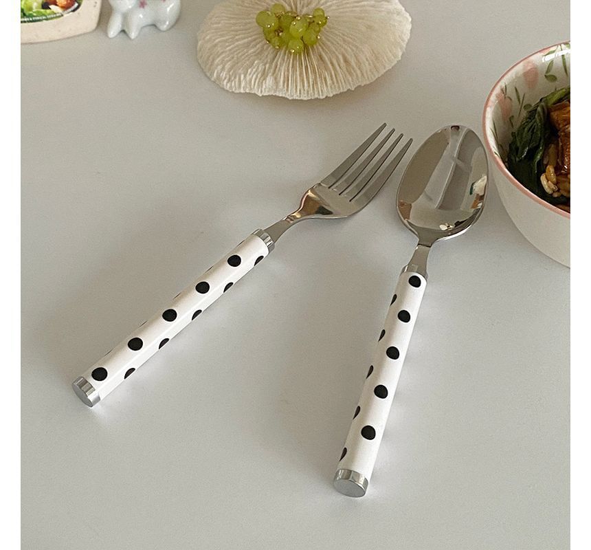 Hashi - Polka Dot roestvrijstalen mes / vork / lepel