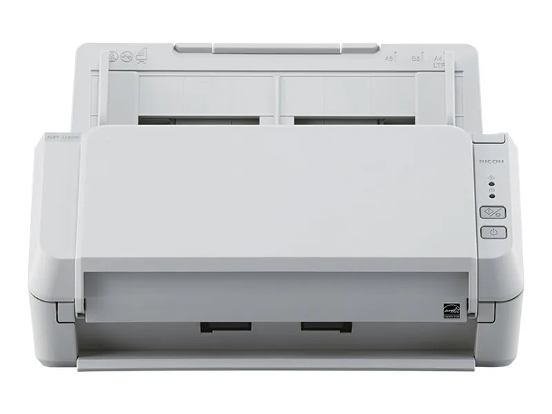 Ricoh SP-1130N - Dokumentscanner - Dual CIS - Duplex - 216 x 355.6 mm - 600 dpi x 600 dpi - op til 30 ppm (mono) / op til 30 ppm (farve) - ADF (50 ark) - op til 4500 scanninger pr. dag - Gigabit LAN, USB 3.2 Gen 1x1
