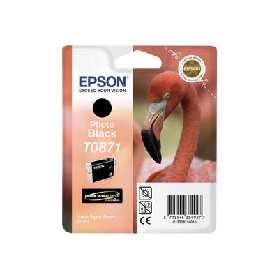 Epson T0871 Flamant rose - noir photo - cartouche d'encre originale