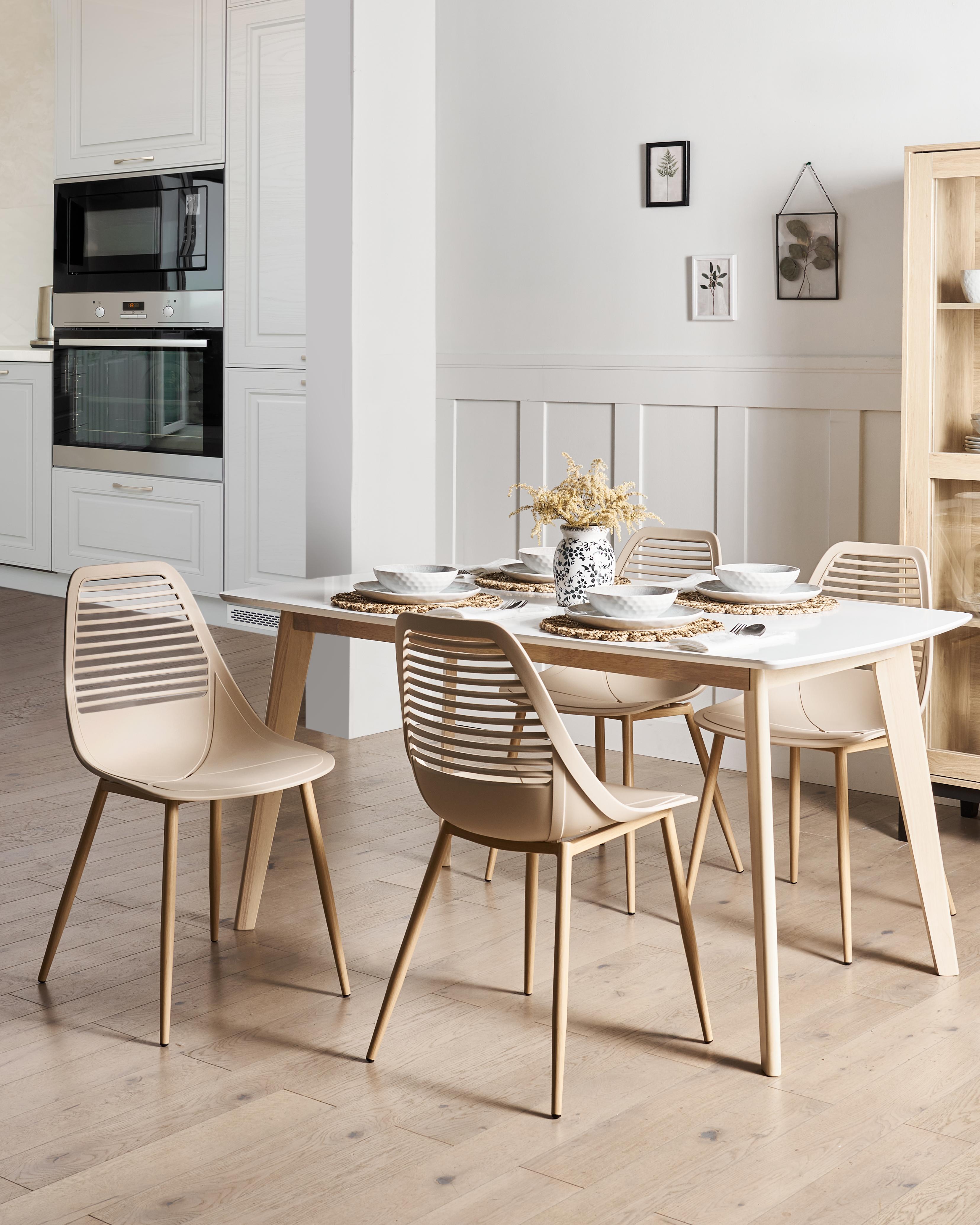 Set van 4 eetkamerstoelen MONTELLO Beige