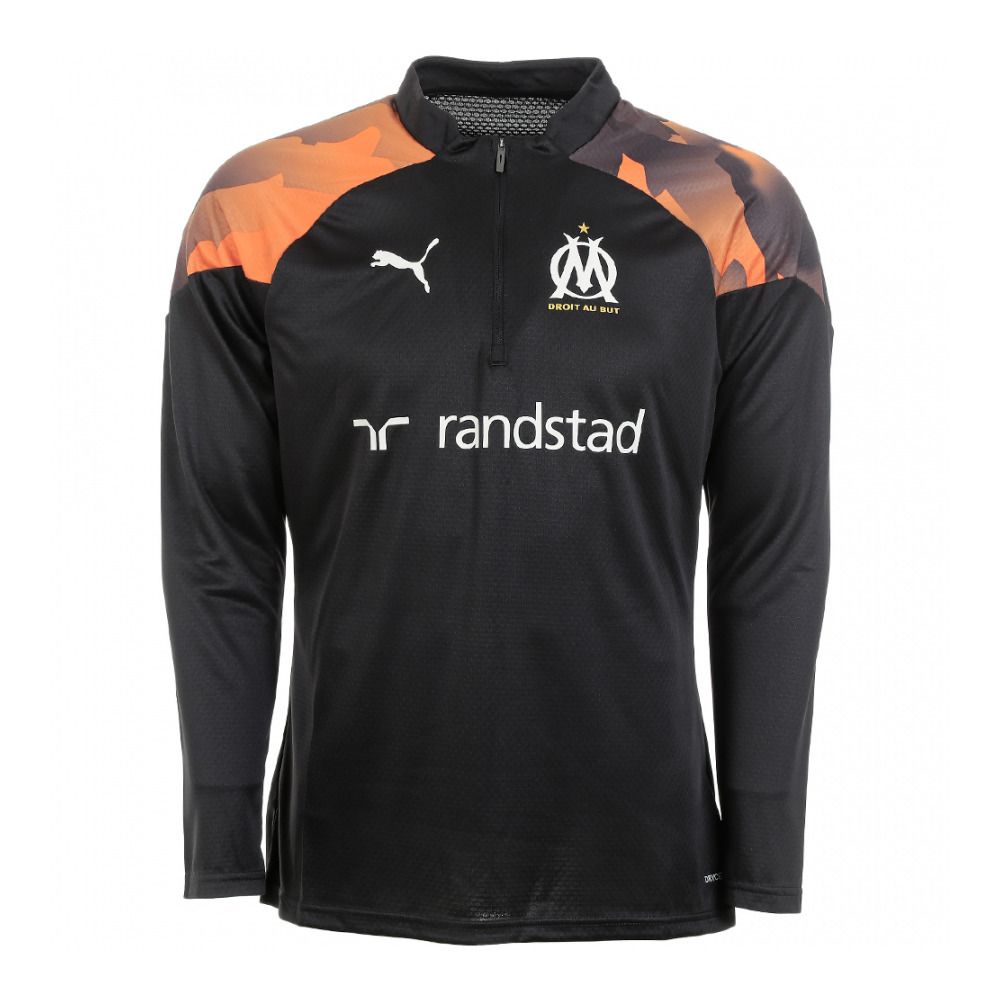Puma OM TRG - Maillot Homme black/rickie orange