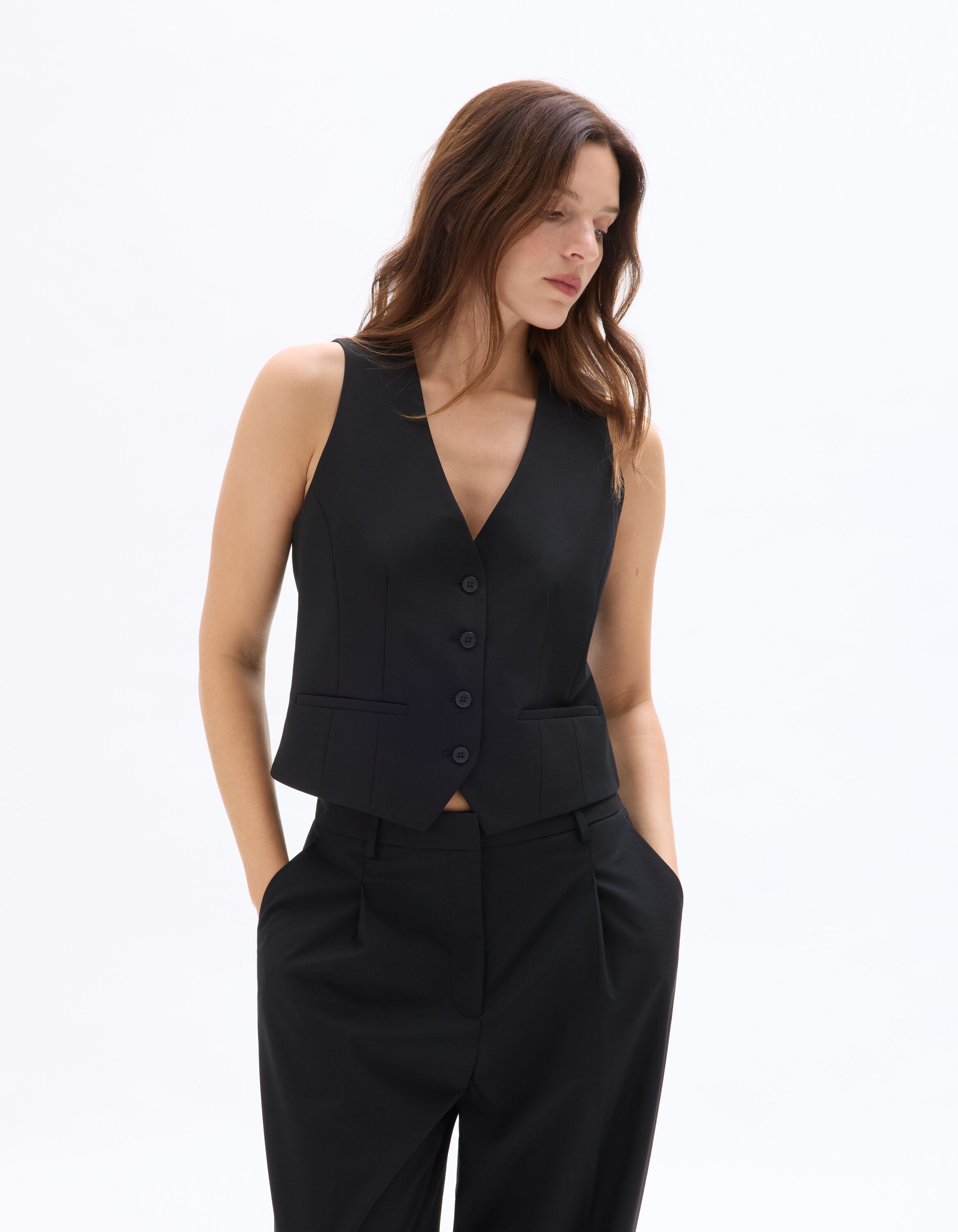 Gilet sans manches tailleur - noir