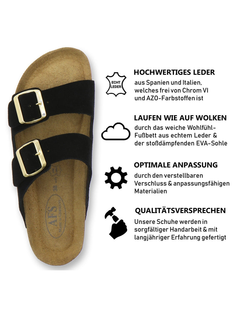 Pantoletten Damen Zweischnaller schwarz Velour