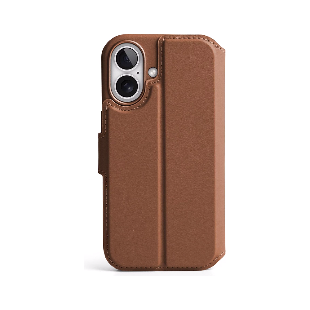 2in1 iPhone 17 MagSafe Vegan Folio Leder Tasche Flip Cover (LLF00005) - Braun