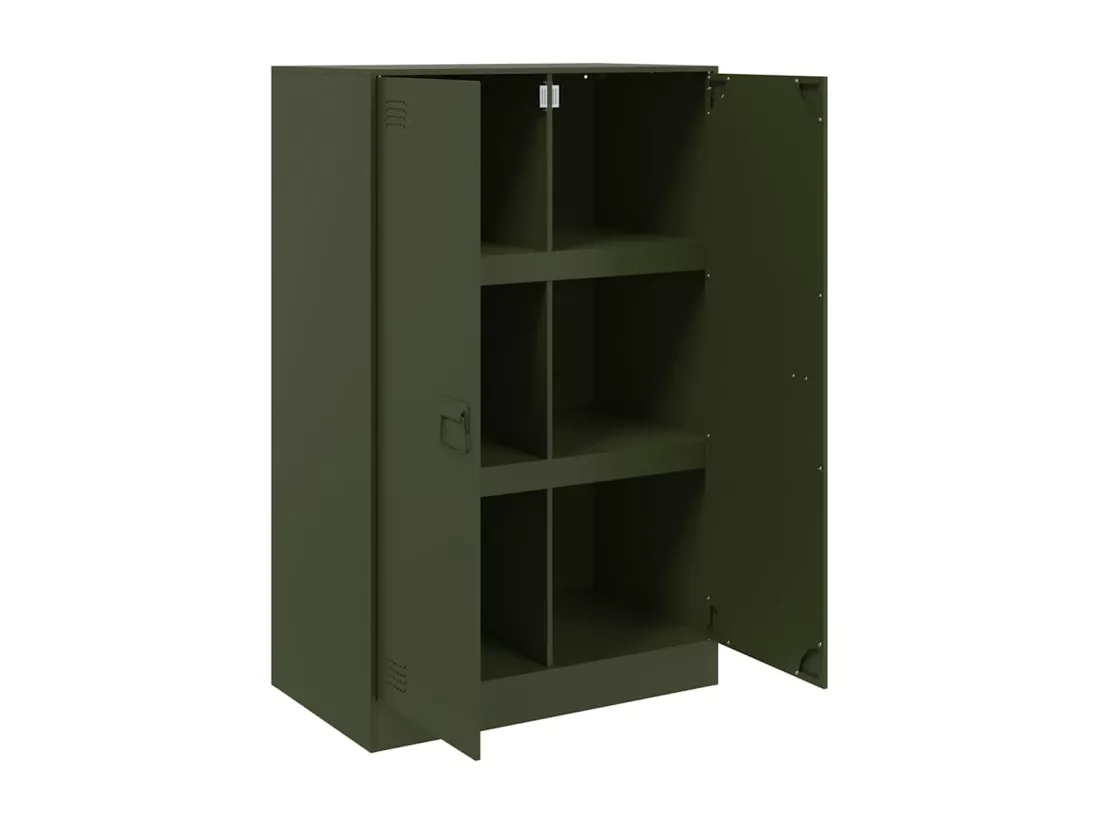 Buffet vert olive 67x39x107 cm acier