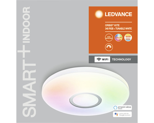 LED plafondlamp 18W 1400 lm 2700-6500 K RGBW kleurveranderend Ø 34 cm Smart+ WiFi Orbis Kite 340 WT Multicolor wit