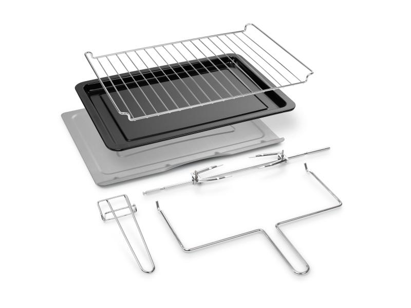 Princess Backofen Deluxe 45 l, Schwarz Kompakter Konvektionsbackofen mit Grill- und Auftaufunktion