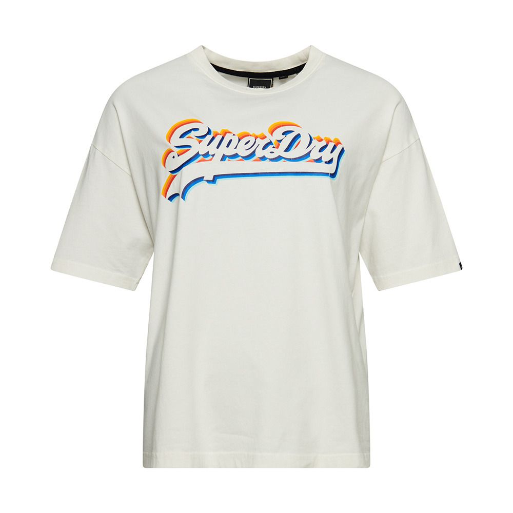 Superdry VINTAGE LOGO RAINBOW - Tee-shirt Femme off white