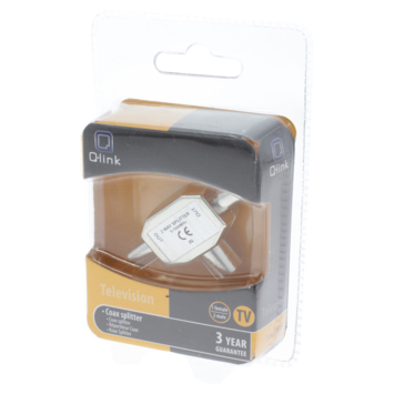 Q-Link coax splitter tv metaal 1 female/2 male