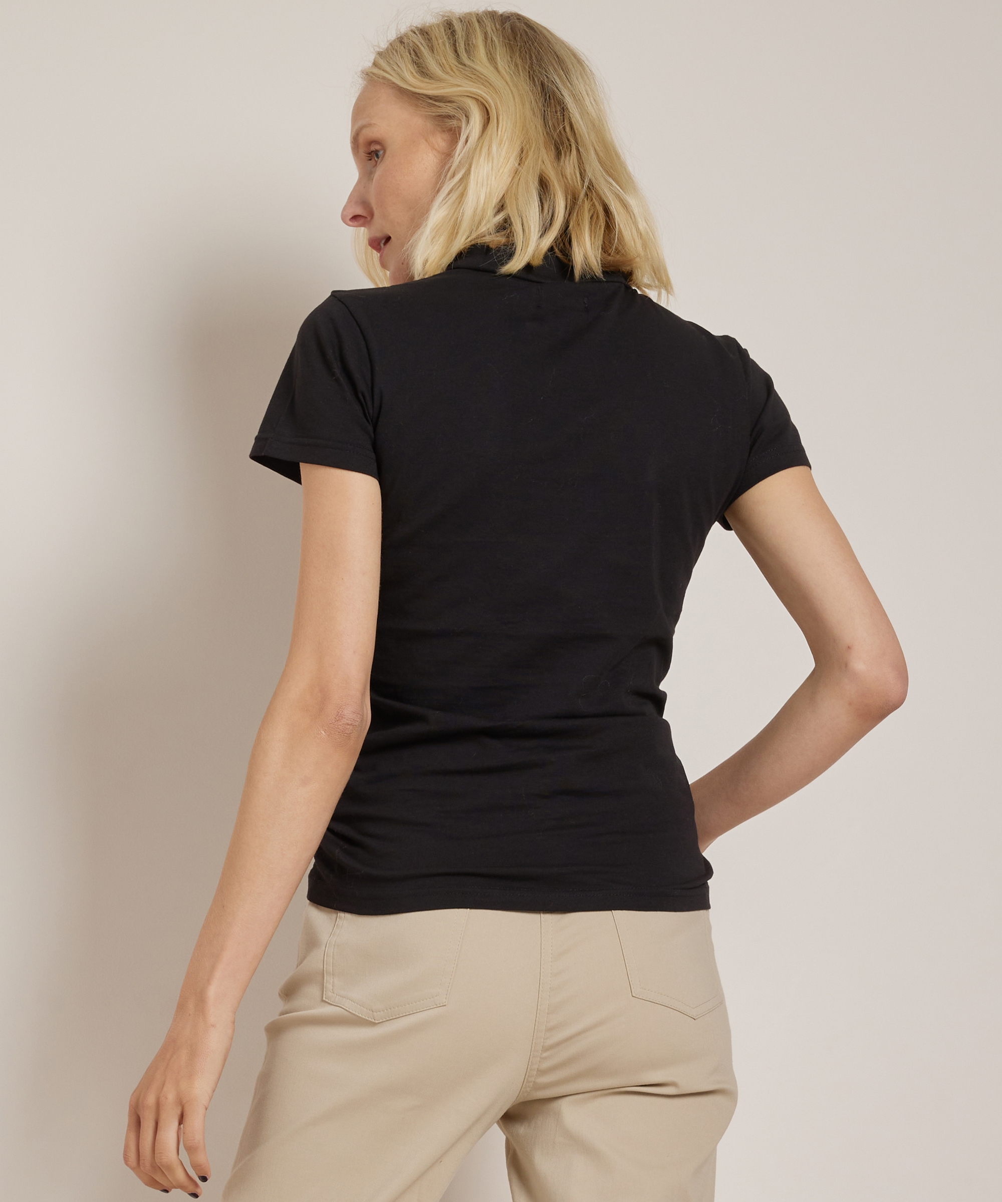 basic top met korte mouw en col