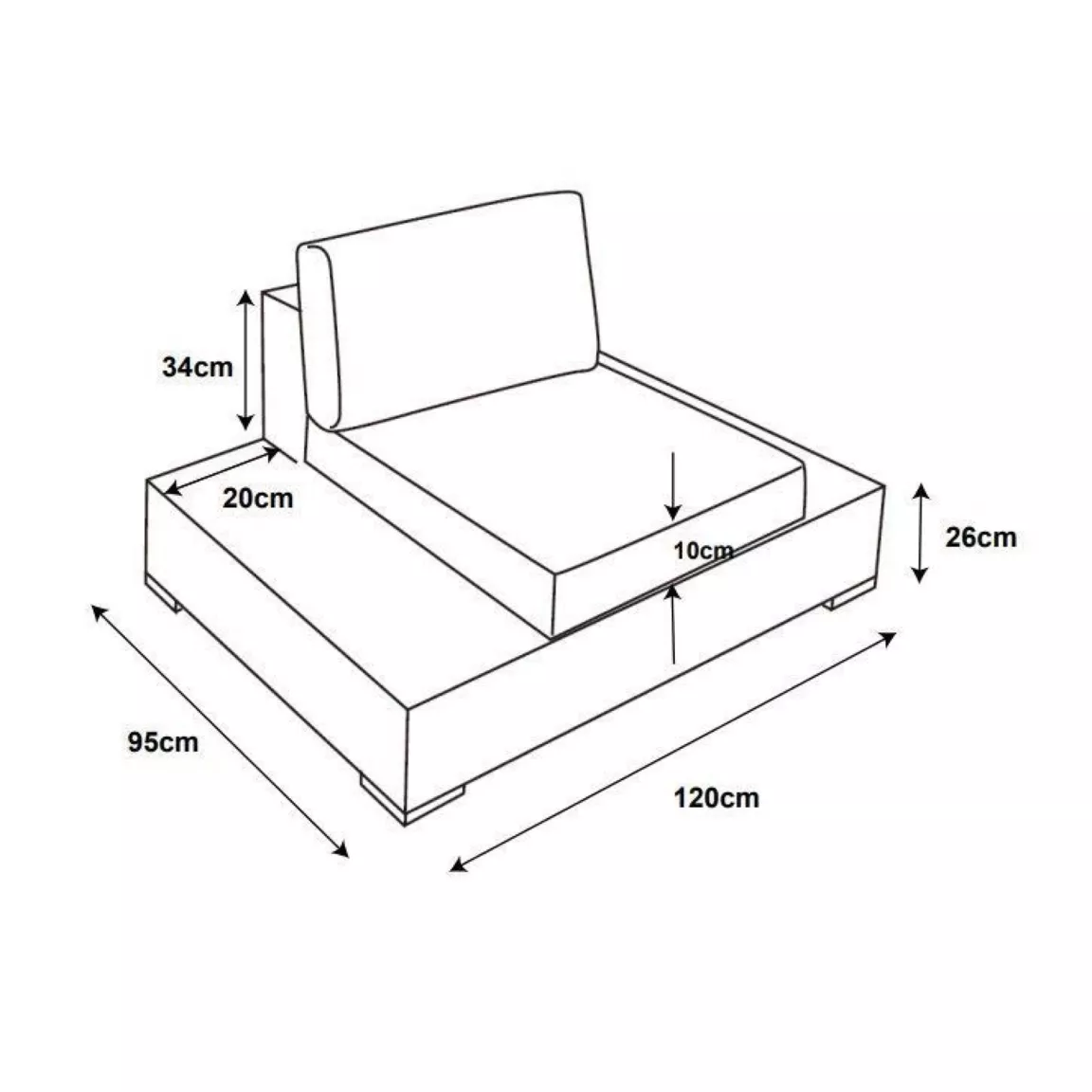 Fauteuil de jardin en résine tressée Palma Blanc et gris
