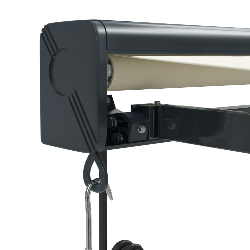 Auvent rétractable crème 5x3 m tissu et aluminium