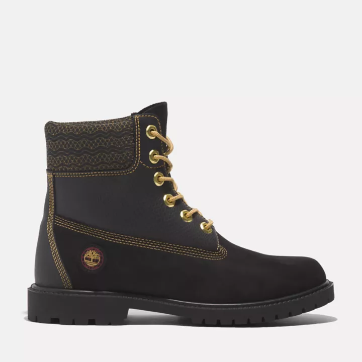 Nouvel An lunaire Bottine 6-Inch imperméable à lacets Timberland Heritage pour femme en noir