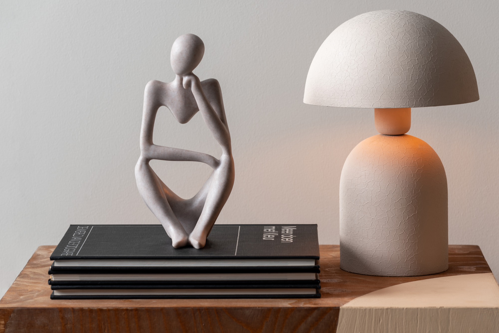Table lamp Boaz iron textured warm grey