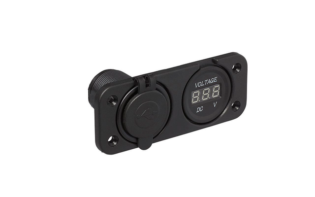 ProPlus Einbau Kit Voltmeter 30 V und USB Doppelsteckdose 2 Mal 2100 mA