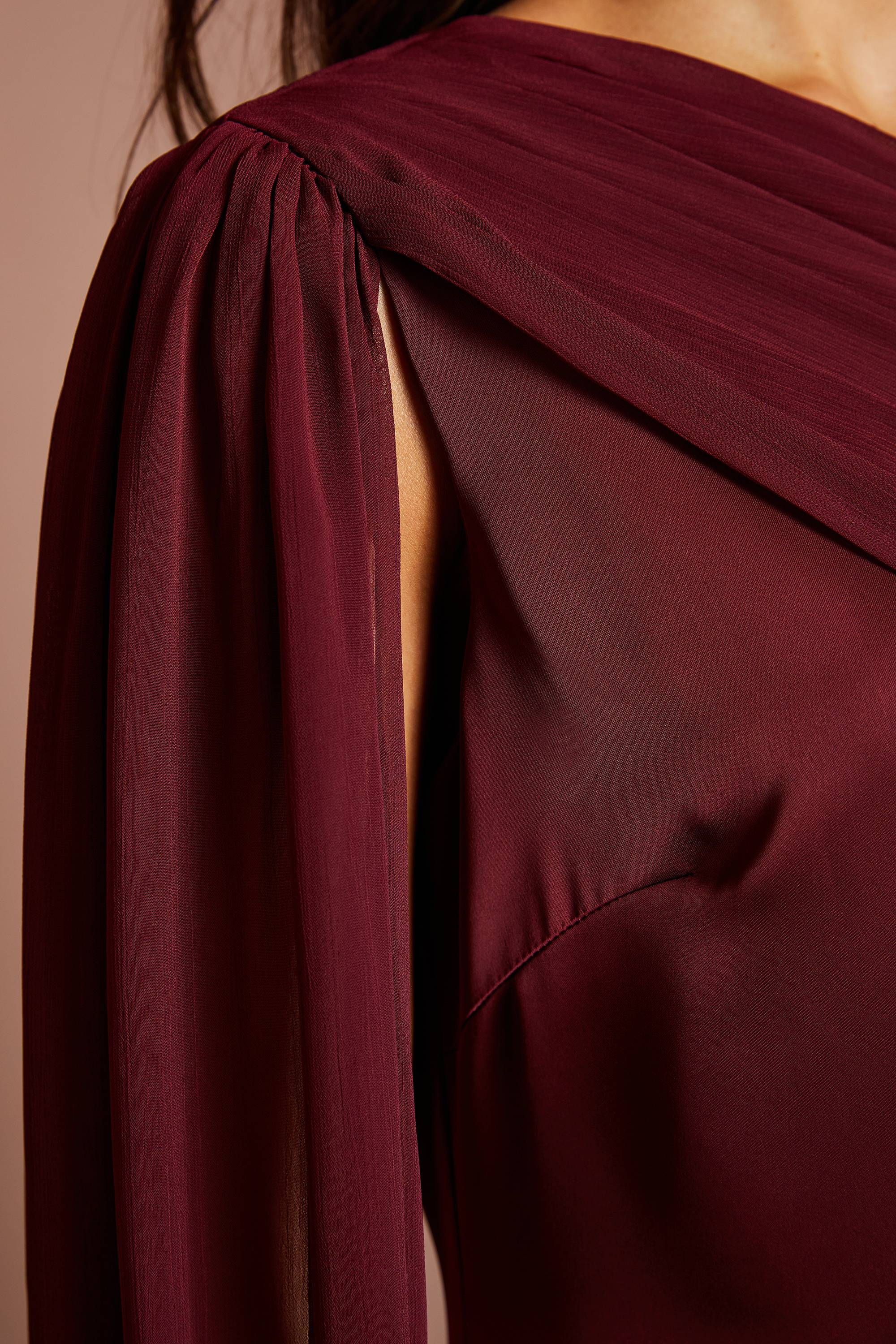 Coast Robe Longue Maxi En Mousseline À Drapé Asymétrique
